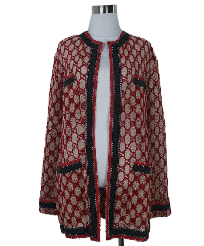 Gucci Red & Nude Logo Jacket sz 2