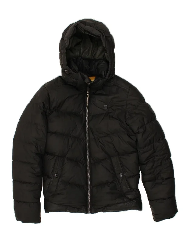 G-STAR Mens Hooded Padded Jacket UK 34 XS Black Polyester