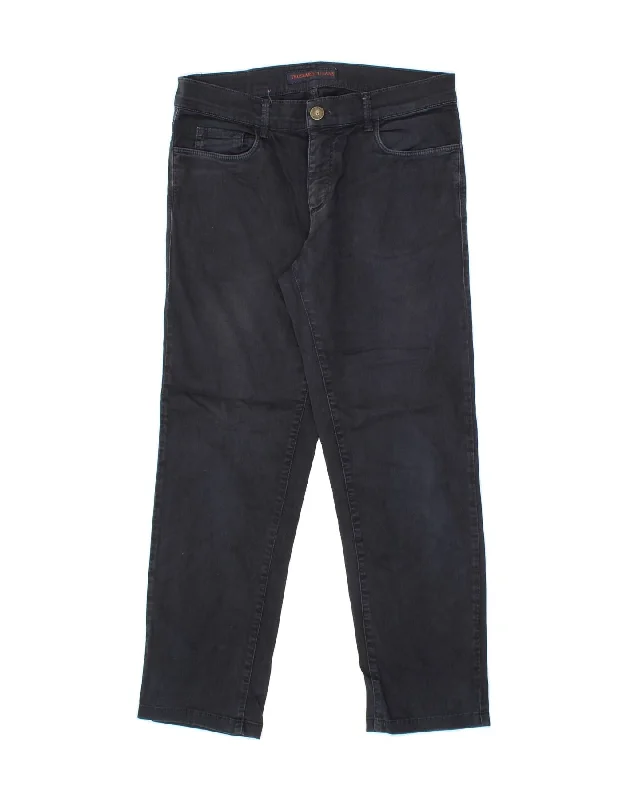 TRUSSARDI Mens Straight Jeans W32 L27 Navy Blue Cotton