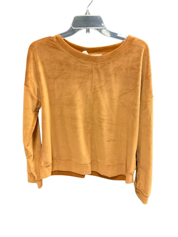 Top Long Sleeve By Cable And Gauge In Brown, Size: M