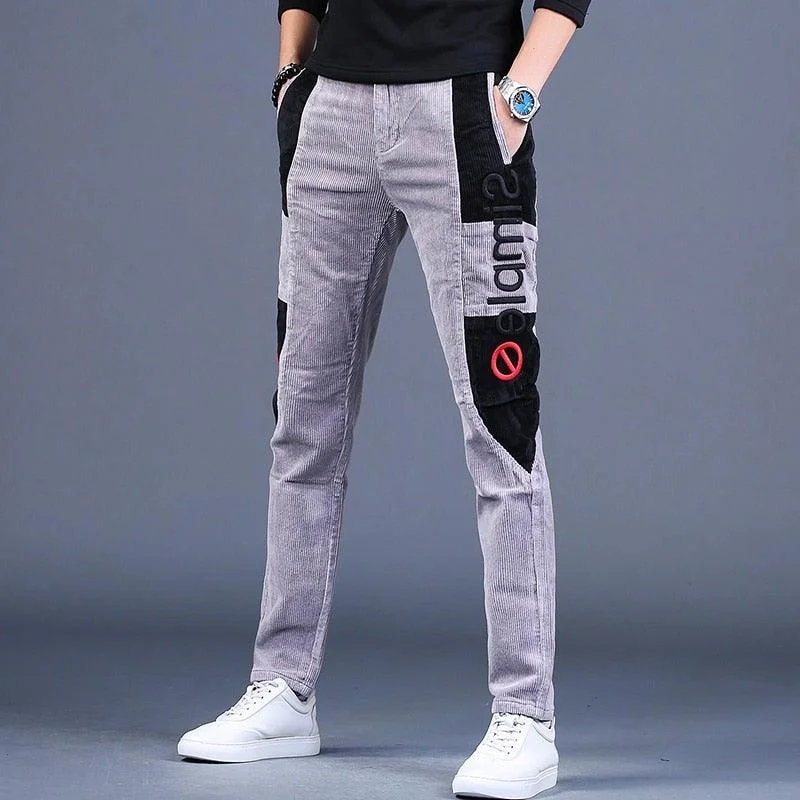 Men's Autumn Embroidery Designer Casual Pants