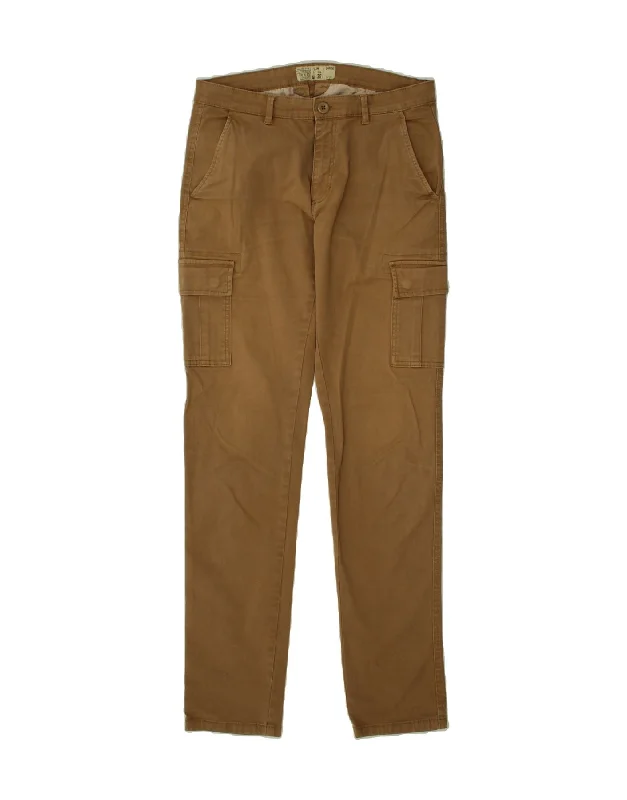 OVS Mens Slim Cargo Trousers W32 L32 Brown Cotton