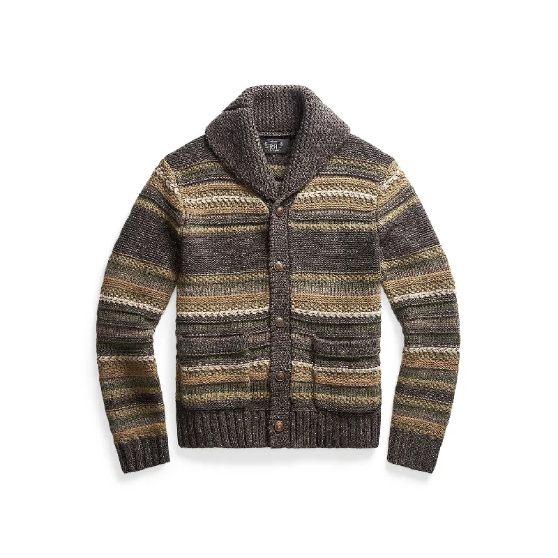 RRL Striped Mixed-Knit Cardigan PRE-OWNED FINAL SALE