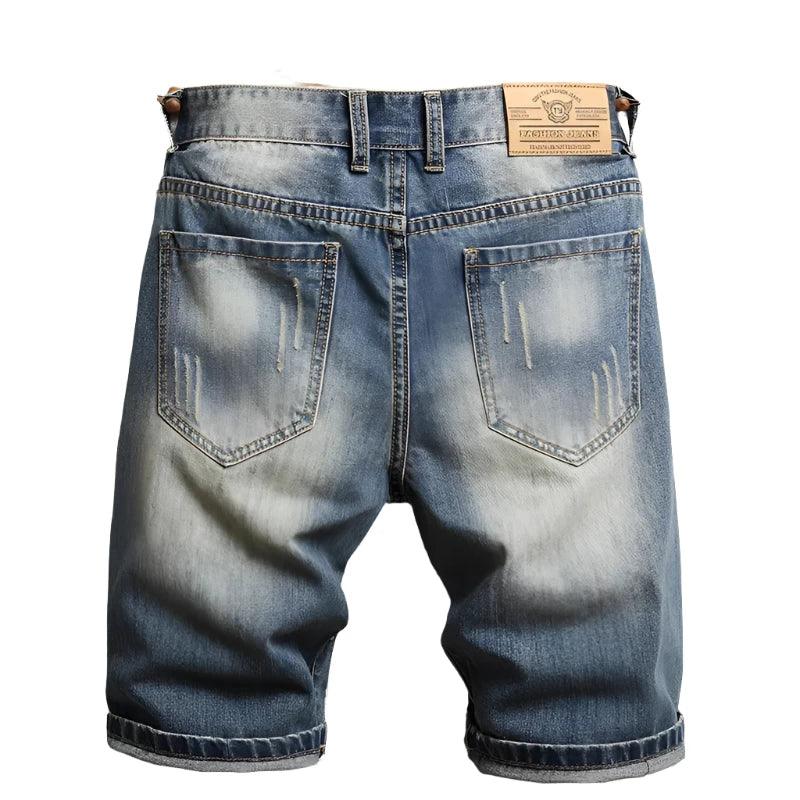 Straight Slim Denim Shorts Male Brand Pants