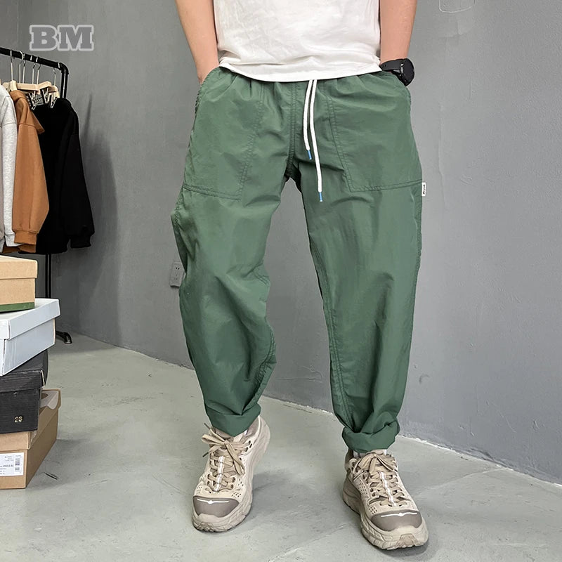 Thin Functional Cargo Pants Men Clothing Casual Sports Jogging Trousers