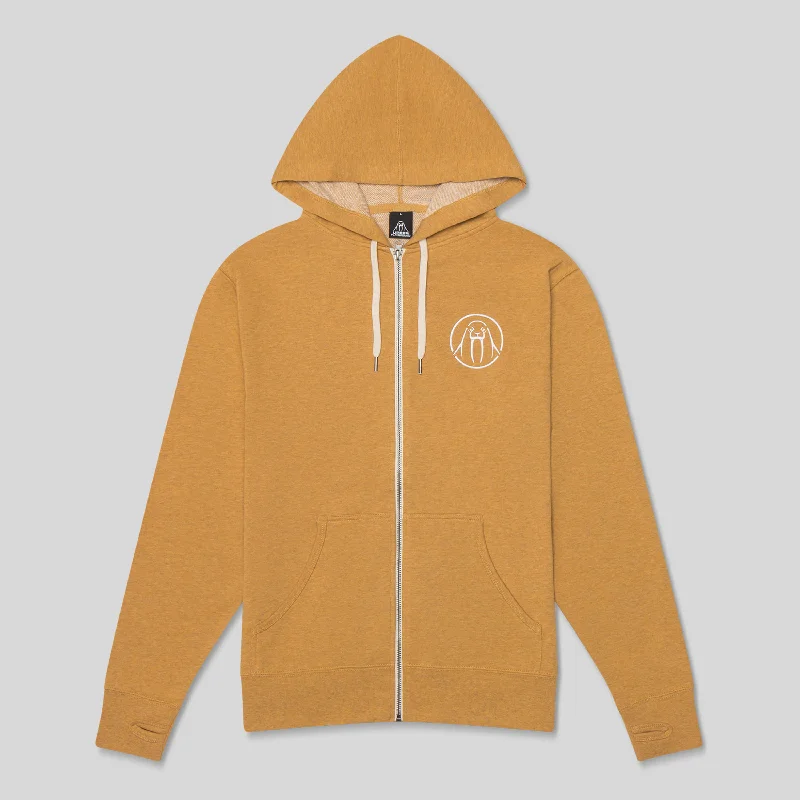 LIGHTWEIGHT CIRCLE LOGO HOODIE IN WHEAT HEATHER