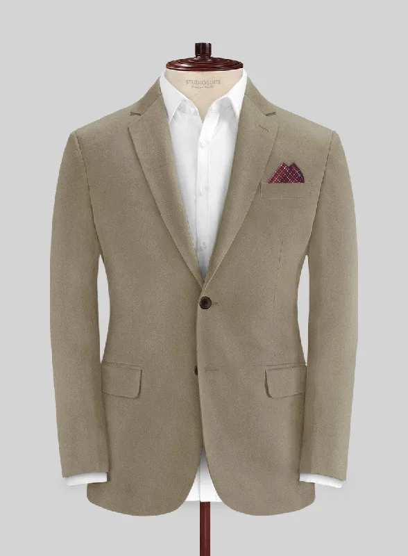 Italian Stone Khaki Cotton Stretch Jacket