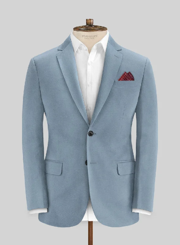 Italian Powder Blue Cotton Stretch Jacket