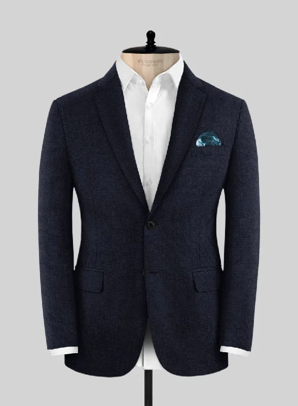 Huddersfield Stretch Island Blue Wool Jacket