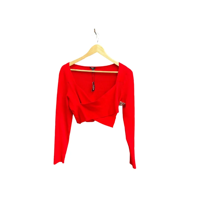 Top Long Sleeve By Express In Red, Size: Xl