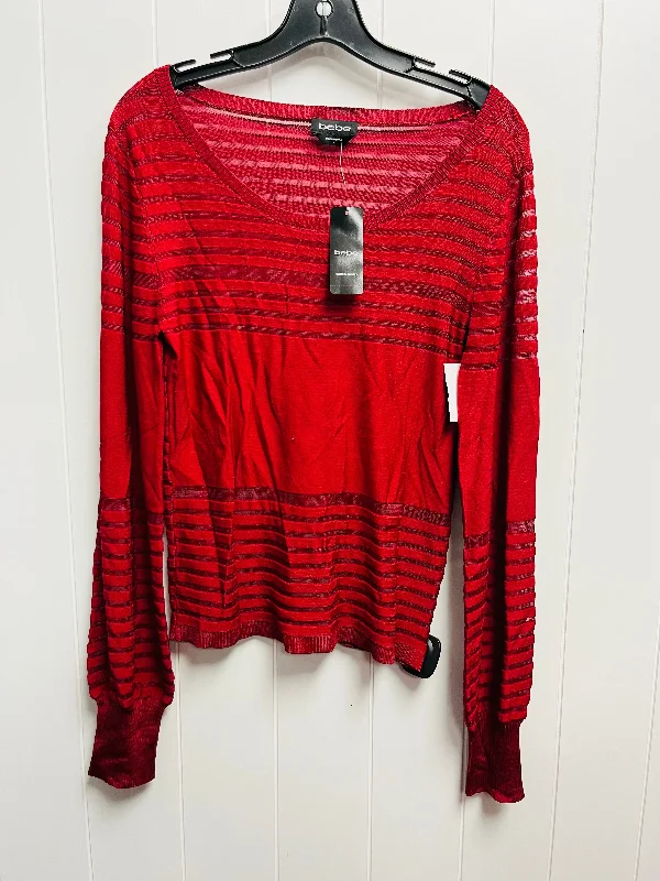 Top Long Sleeve By Bebe In Red, Size: L