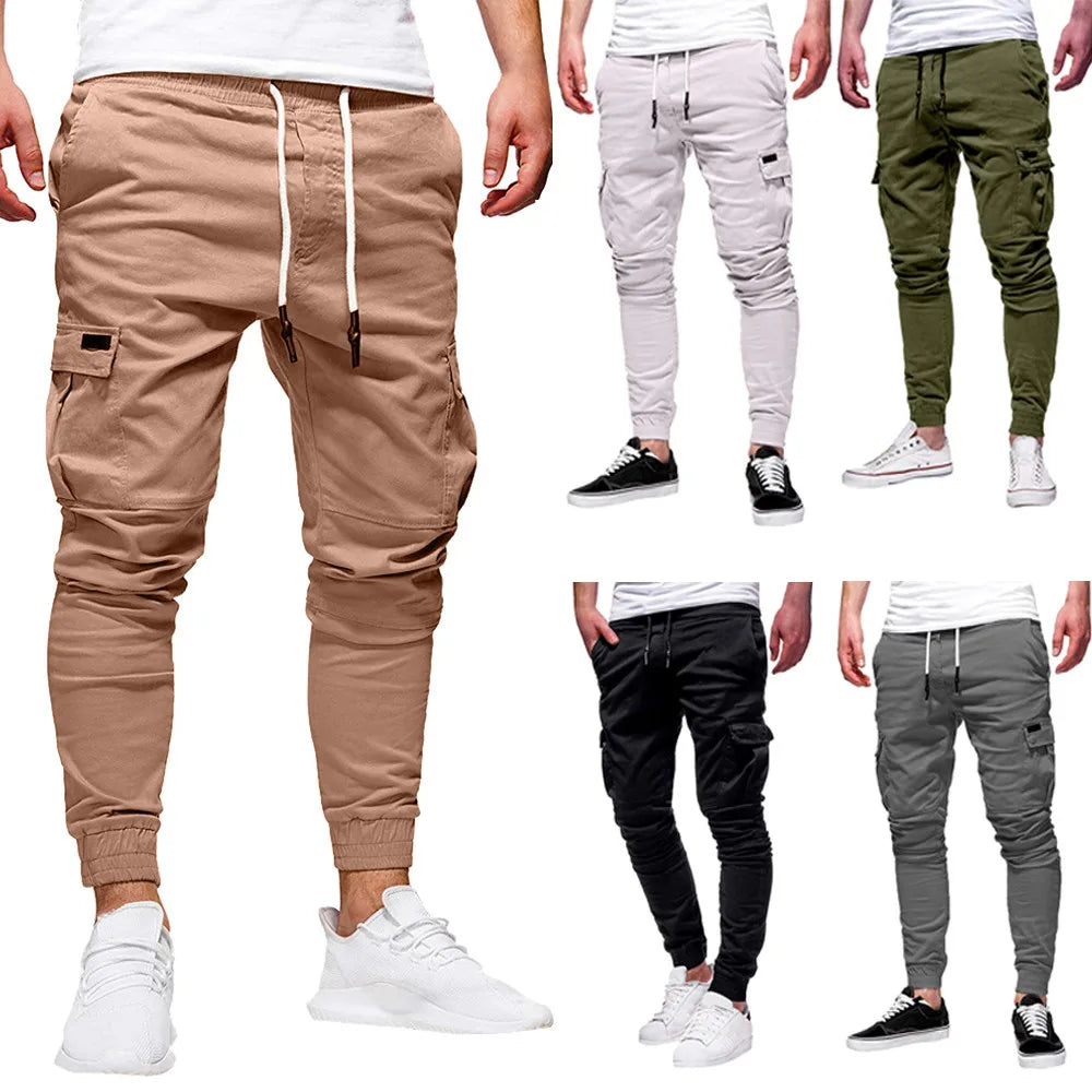 Casual Men Pants Fashion Big Pocket Hip Hop Harem Pants Quality Outwear Sweatpants Soft Mens Joggers Men's Trousers Pantalones