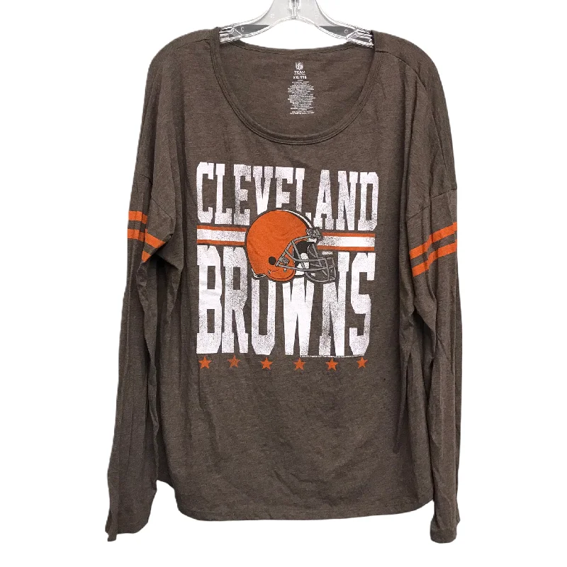 Top Long Sleeve Basic By Nfl In Brown, Size: Xxl