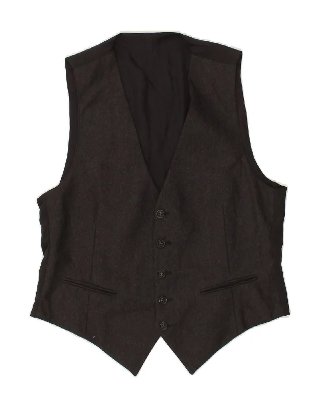 VINTAGE Mens Waistcoat S Grey