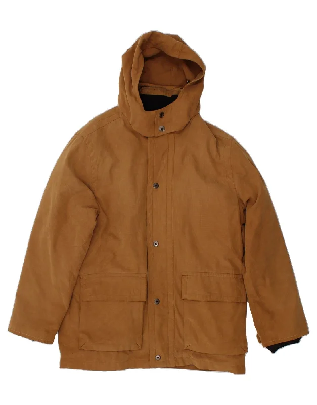 NAVIGARE Mens Hooded Windbreaker Jacket UK 38 Medium Brown