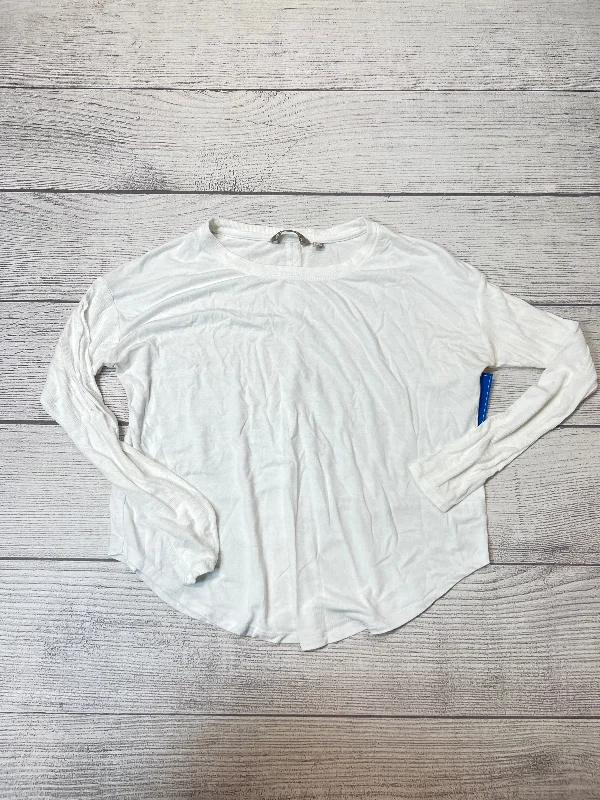 Athletic Top Long Sleeve Crewneck By Athleta In White, Size: S