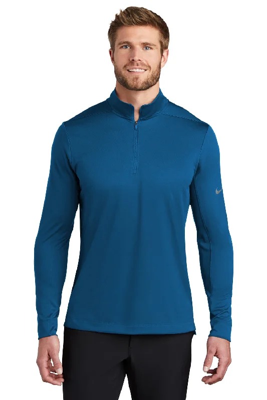 Nike Mens Dri-Fit Moisture Wicking 1/4 Zip Sweatshirt - Gym Blue