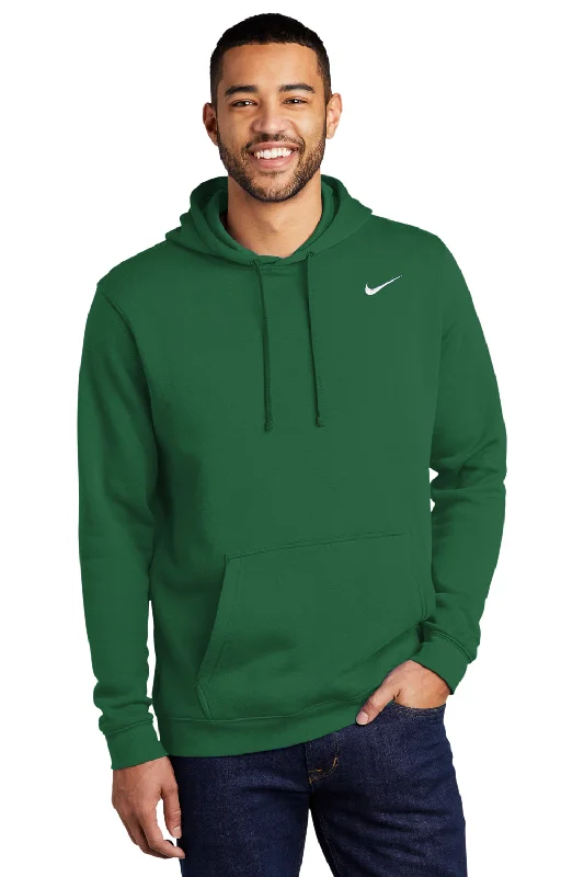 Nike Mens Club Fleece Hooded Sweatshirt Hoodie w/ Pouch Pocket - Dark Green