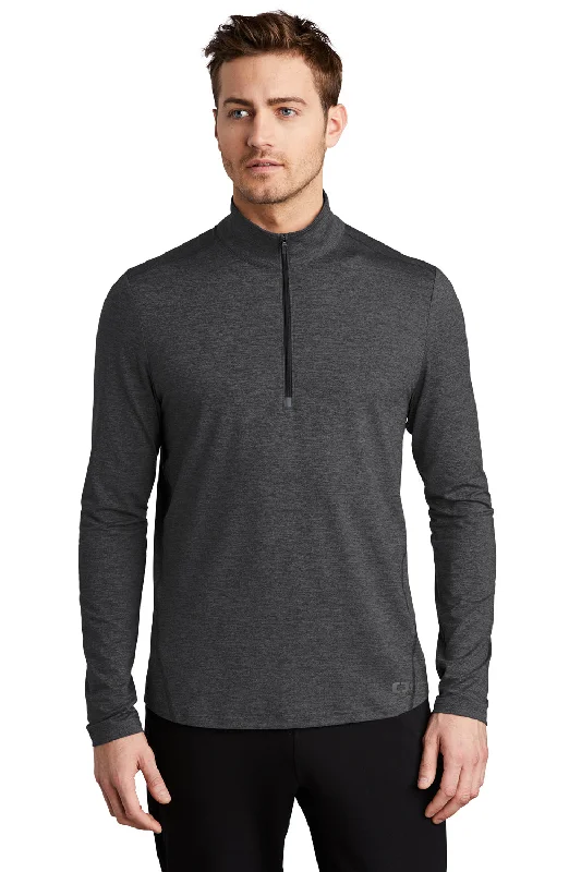 Ogio Mens Endurance Force Moisture Wicking 1/4 Zip Sweatshirt - Heather Blacktop