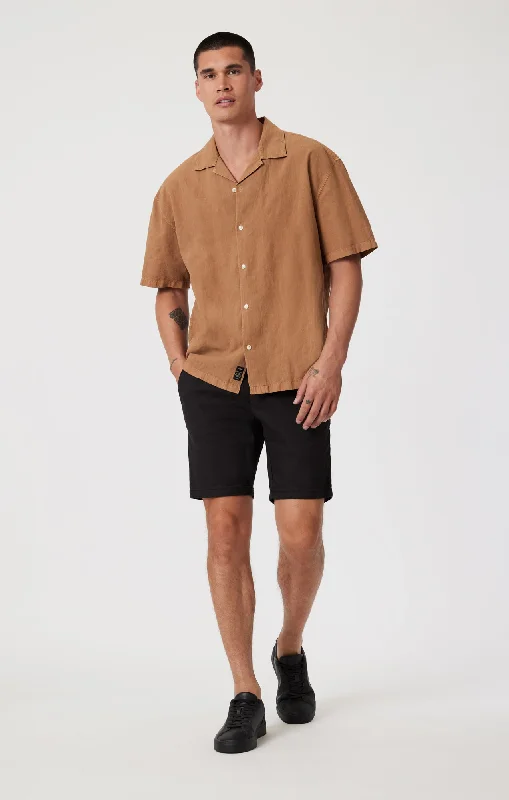 NOAH SHORTS IN BLACK LUXE TWILL