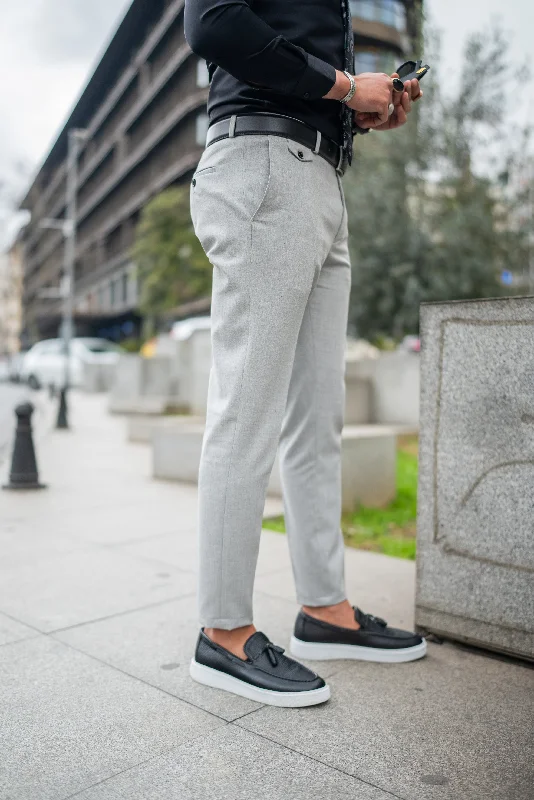 Bojoni Elko Gray Slim Fit Chino Pants