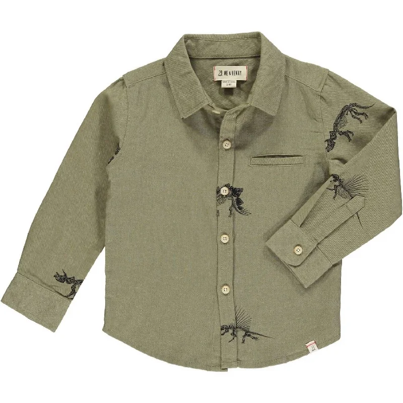 Boy's Atwood Woven Shirt In Dino Earth