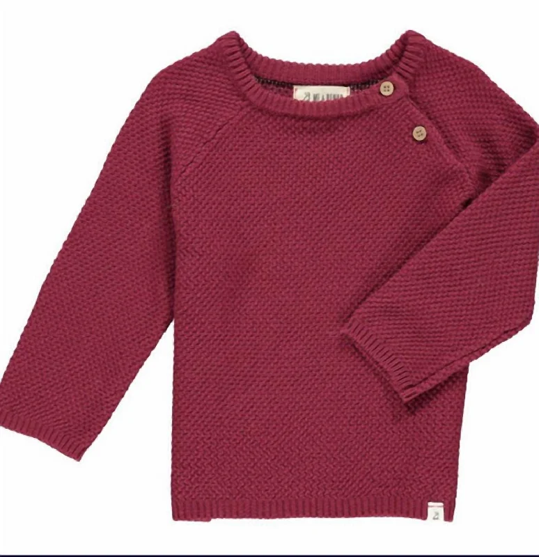 Boy's Roan Cotton Sweater In Wine